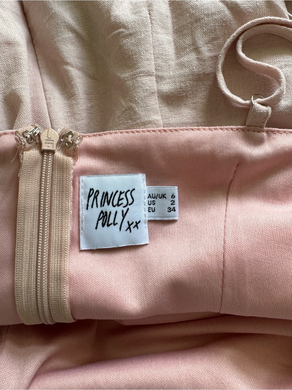 Princess Polly Light Blush Wrap Mini Dress with Bow Size 2 - Picture 9 of 9
